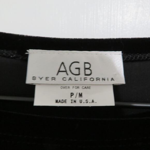 AGB Byer California Womens Sz M Black Gold Embellished Top Y2K Sequin Velvet NWT - Picture 4 of 6